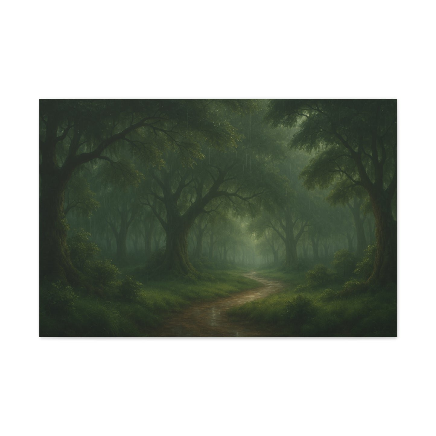 Canvas Wall Art - Tranquil Cozy Green Forest