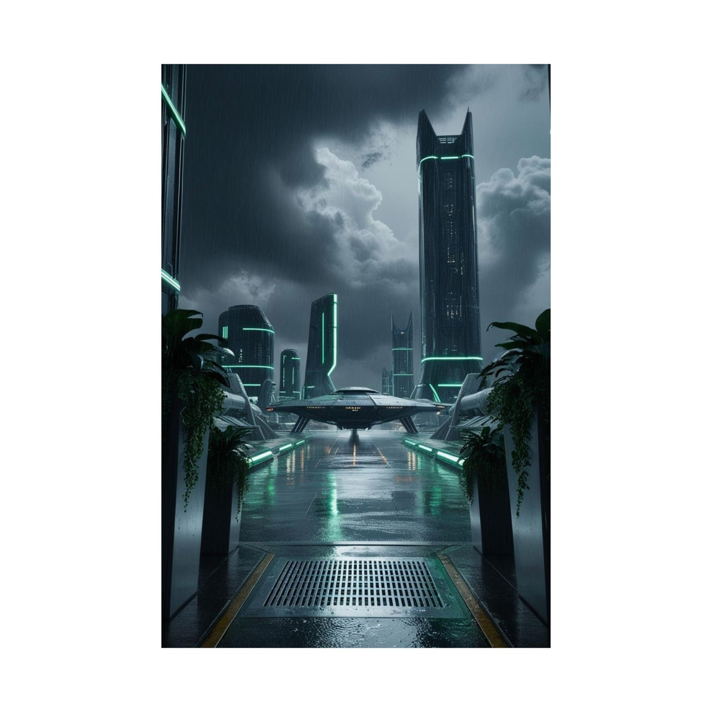 Landed Starship Vertical Poster