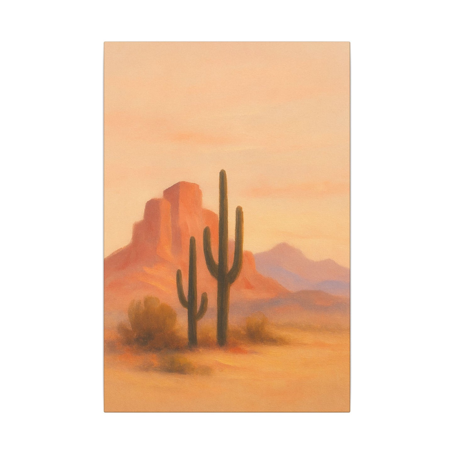 Mellow Arizona Desert Landscape - Vertical Canvas Wall Art