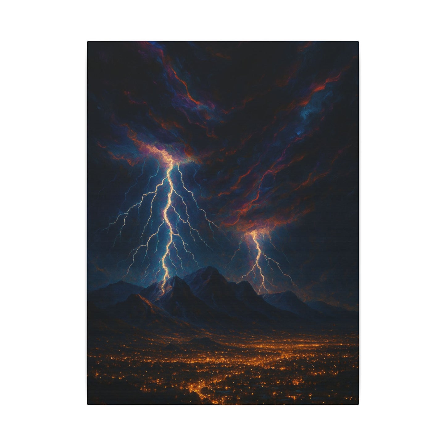 Huachuca Mountains Night Lightning Cityscape