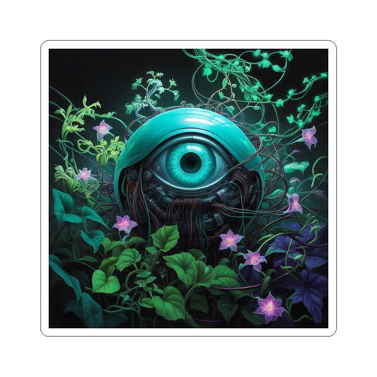 Botanical Robotic Eye Square Sticker