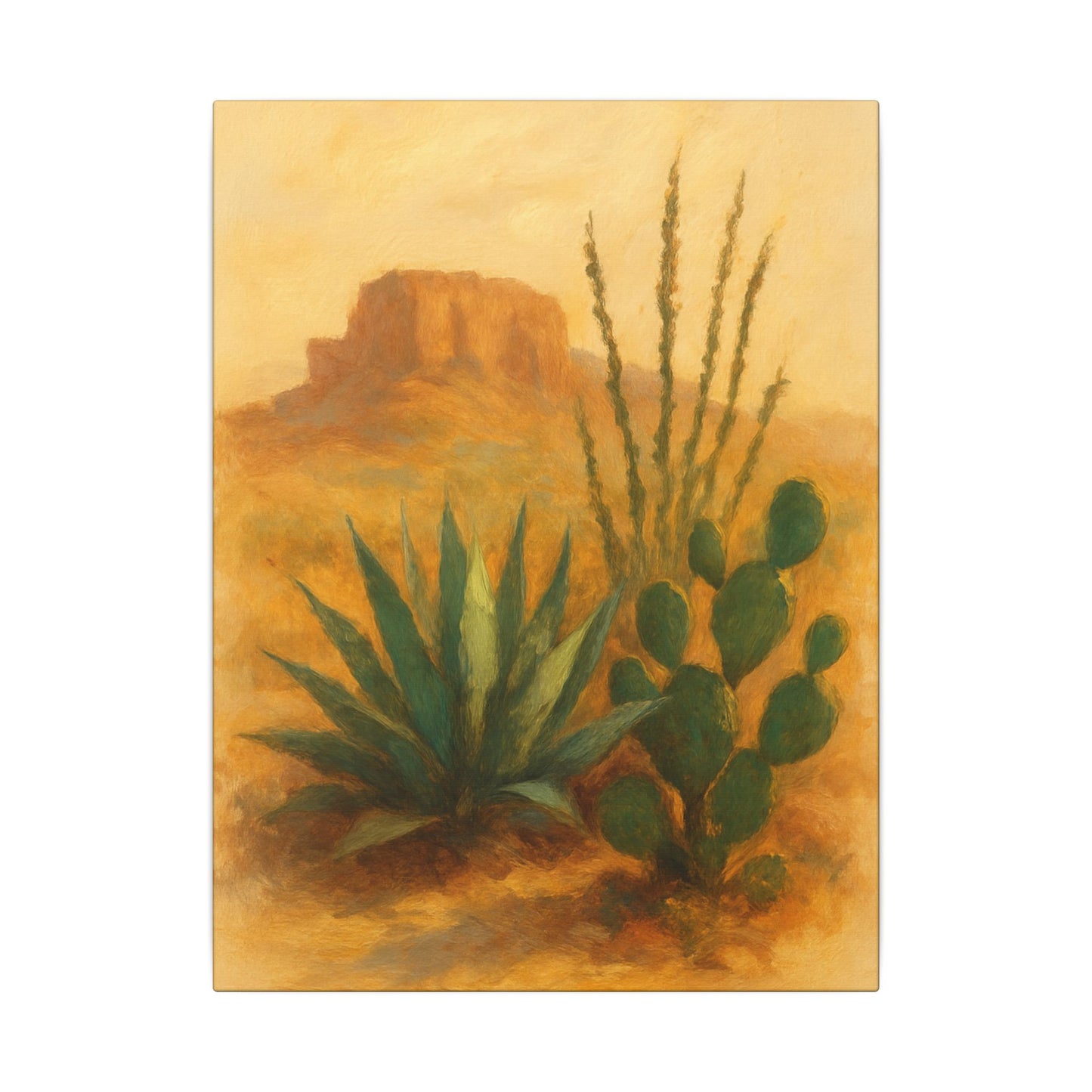 Green Plants In Calm Desert - Canvas Wall Art