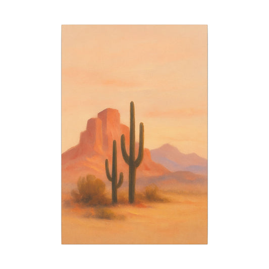 Mellow Arizona Desert Landscape - Vertical Canvas Wall Art