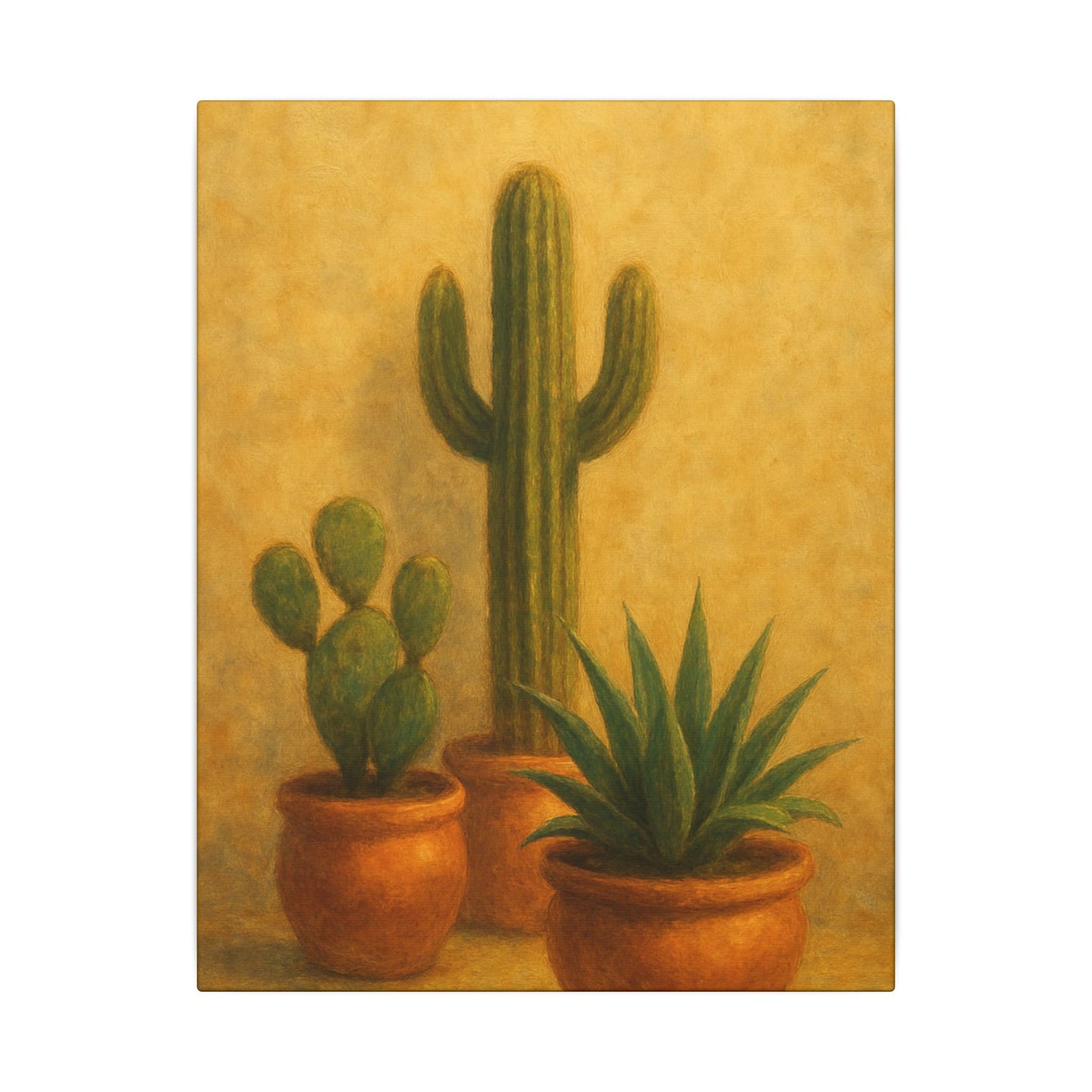 Minimalist Southwestern Potted Plants - Vertical Canvas Print