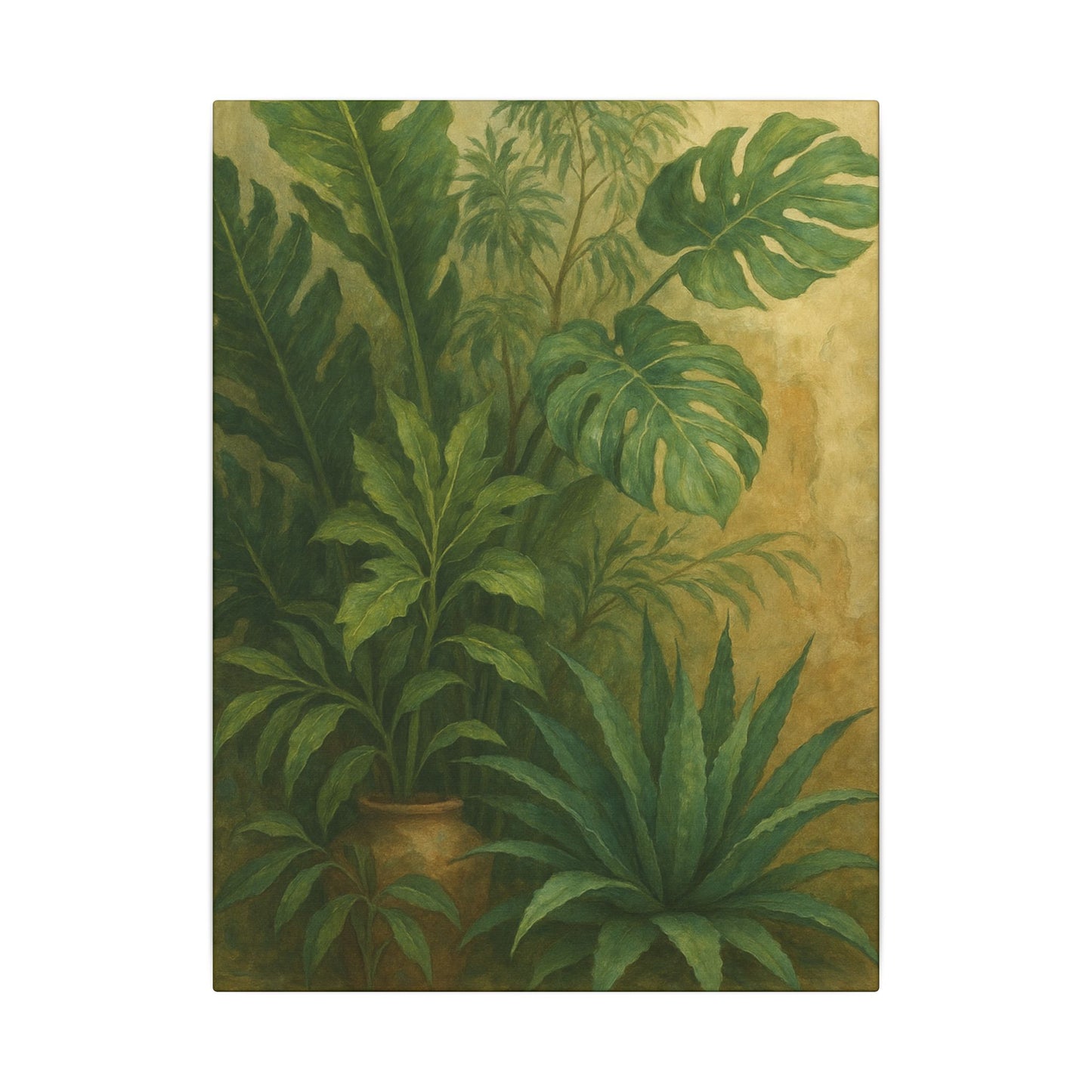 Warm Southwest Botanical Greens - Canvas Wall Art Prints