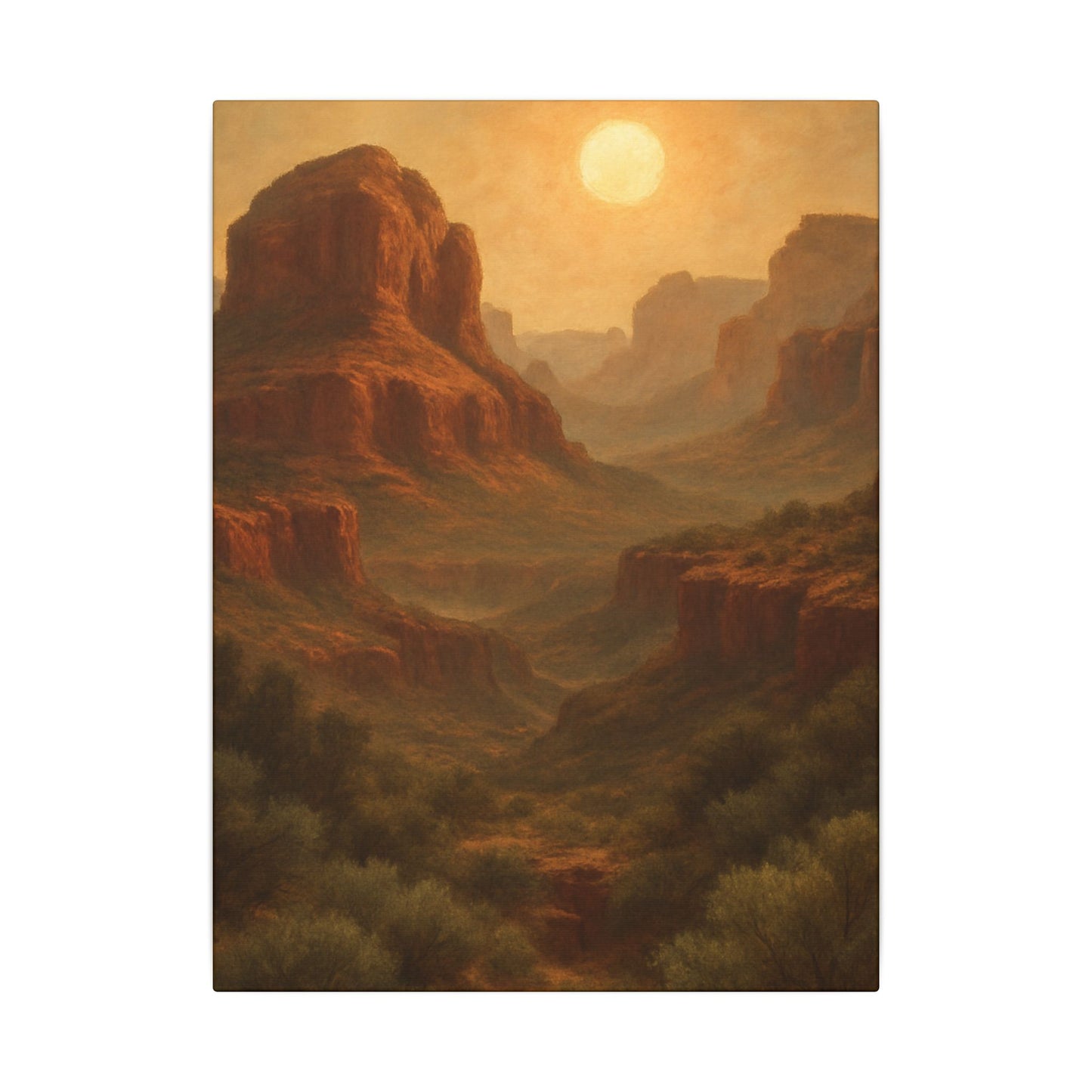 Canvas Print - Red Rock Sedona Wilderness Under Yellow Sun