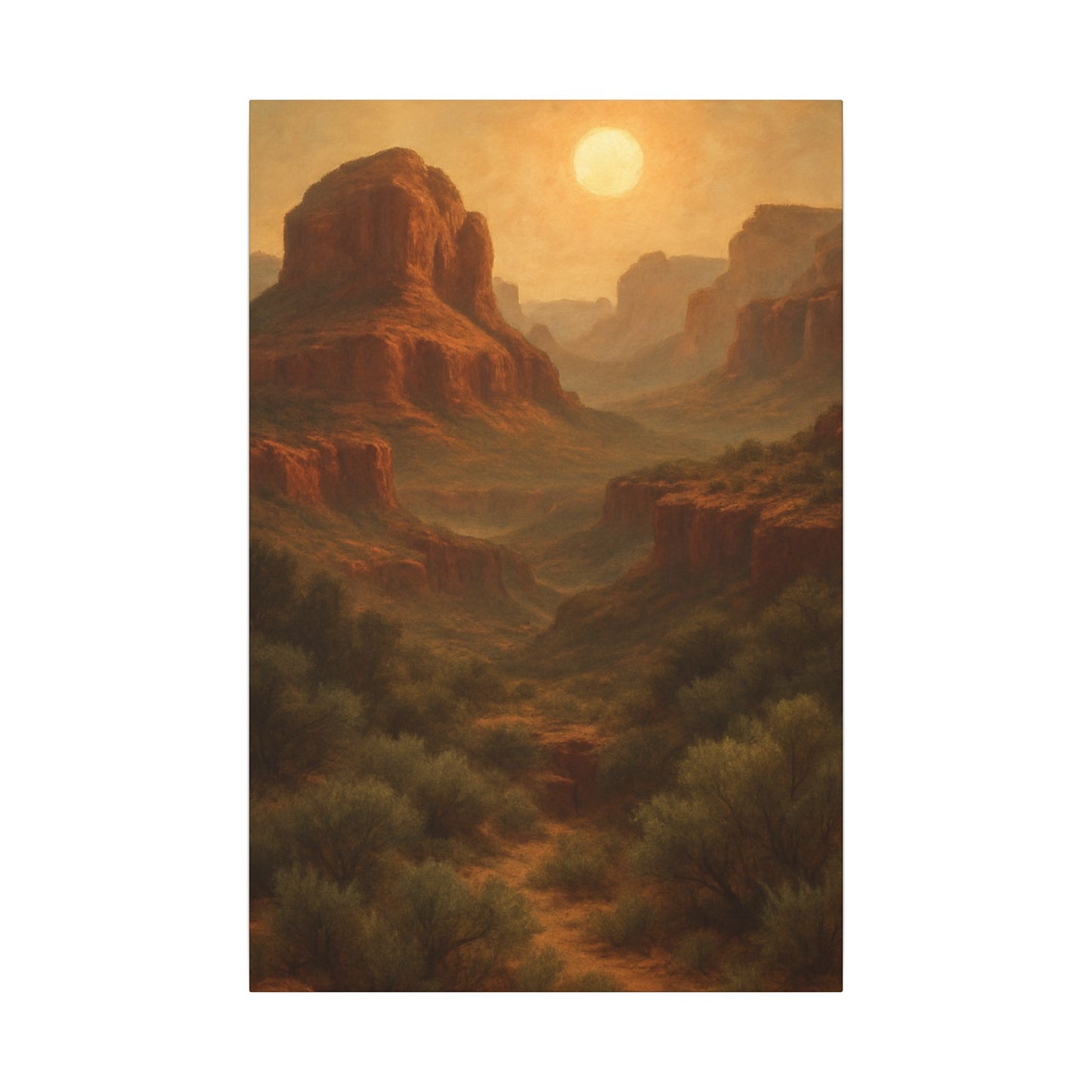 Canvas Print - Red Rock Sedona Wilderness Under Yellow Sun