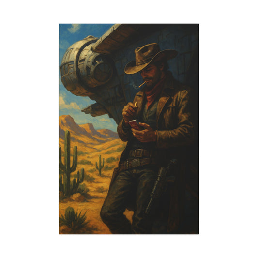 Space Cowboy Taking A Break - Canvas Wall Art