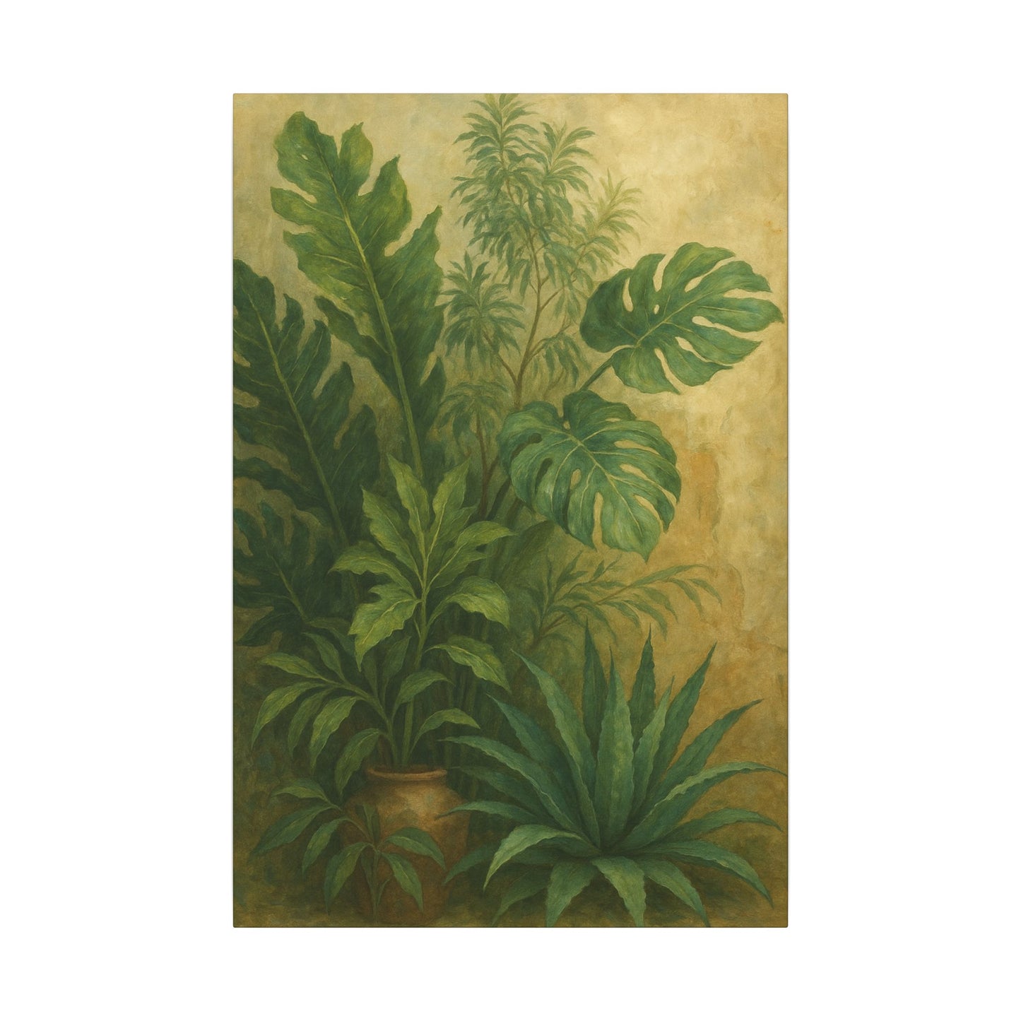 Warm Southwest Botanical Greens - Canvas Wall Art Prints