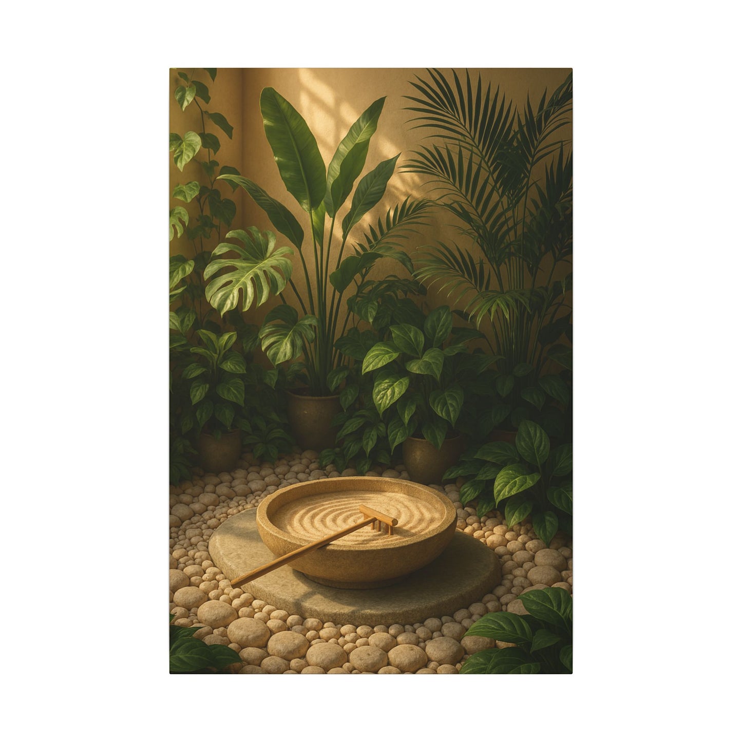 Serene Botanical Wall Art Canvas - Tranquil Nature Decor for Relaxation & Mindfulness