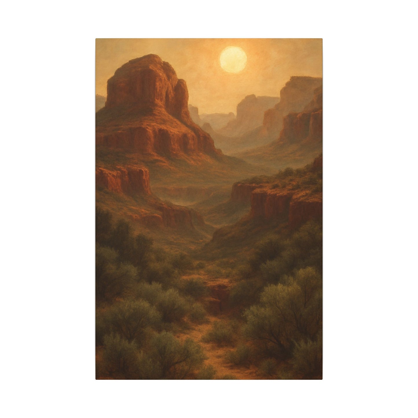 Canvas Print - Red Rock Sedona Wilderness Under Yellow Sun