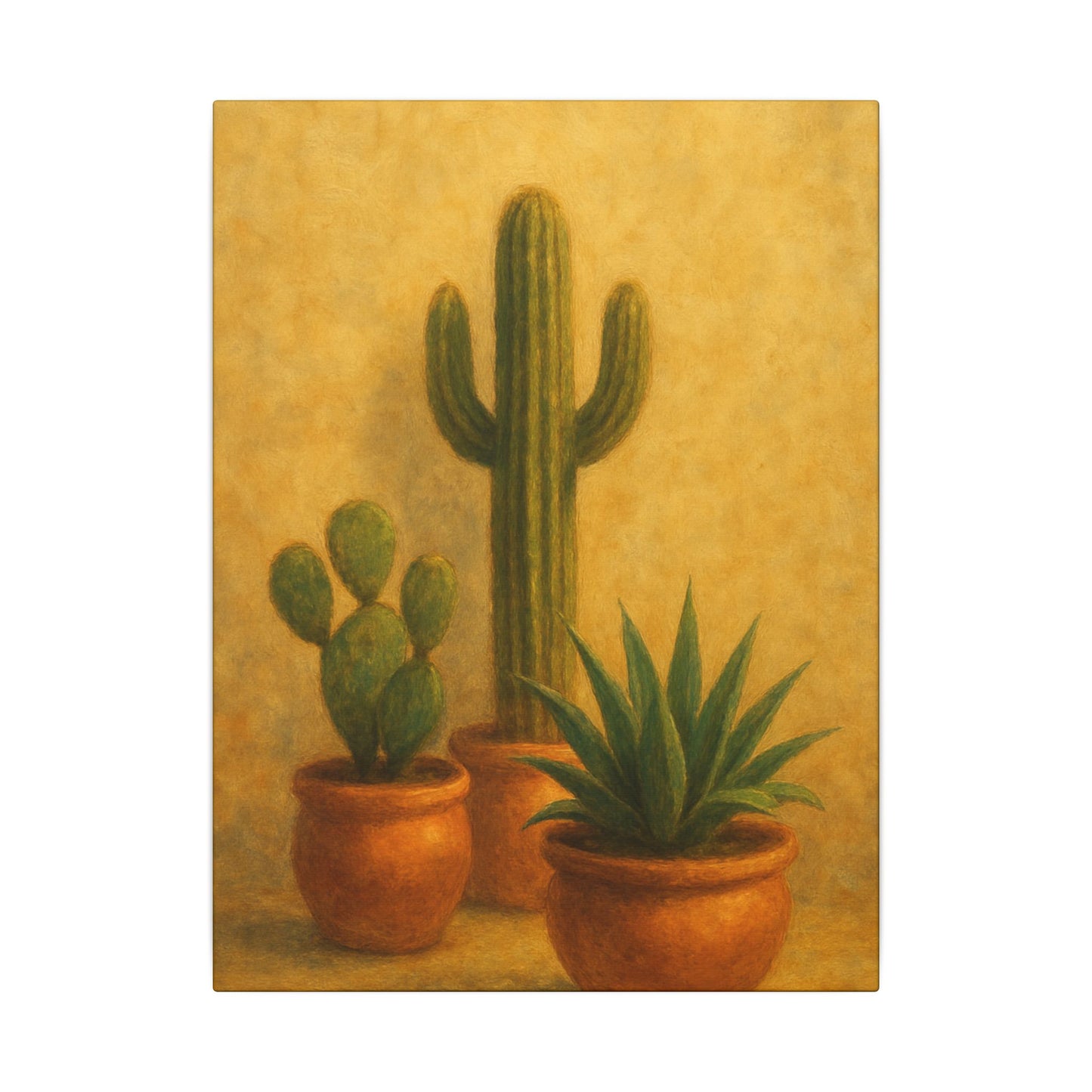 Minimalist Southwestern Potted Plants - Vertical Canvas Print