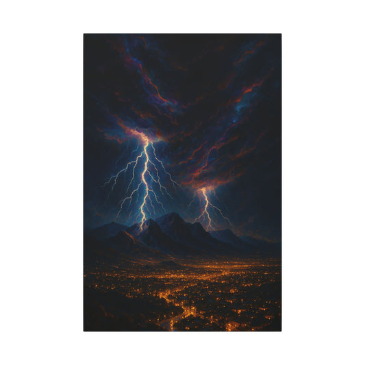 Huachuca Mountains Night Lightning Cityscape
