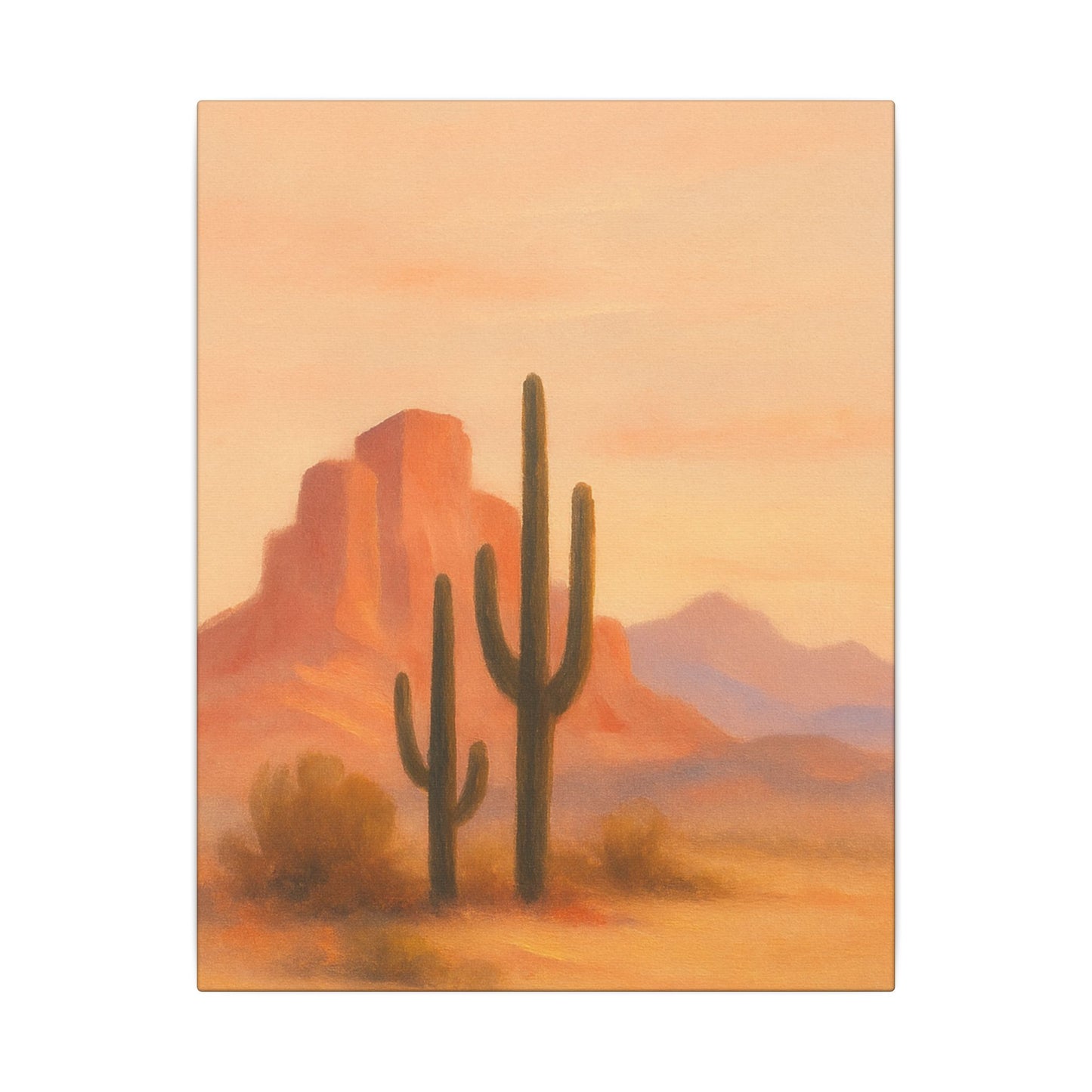 Mellow Arizona Desert Landscape - Vertical Canvas Wall Art