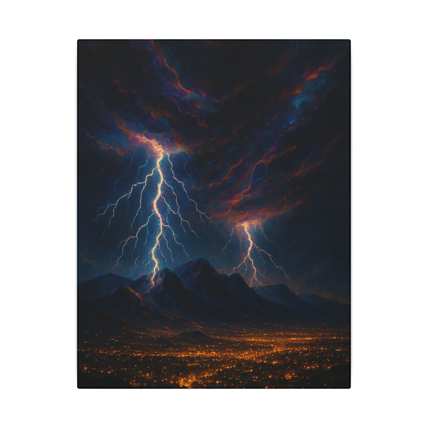 Huachuca Mountains Night Lightning Cityscape