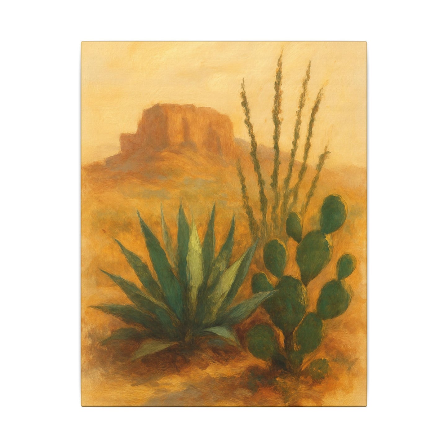 Green Plants In Calm Desert - Canvas Wall Art