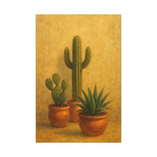 Minimalist Southwestern Potted Plants - Vertical Canvas Print