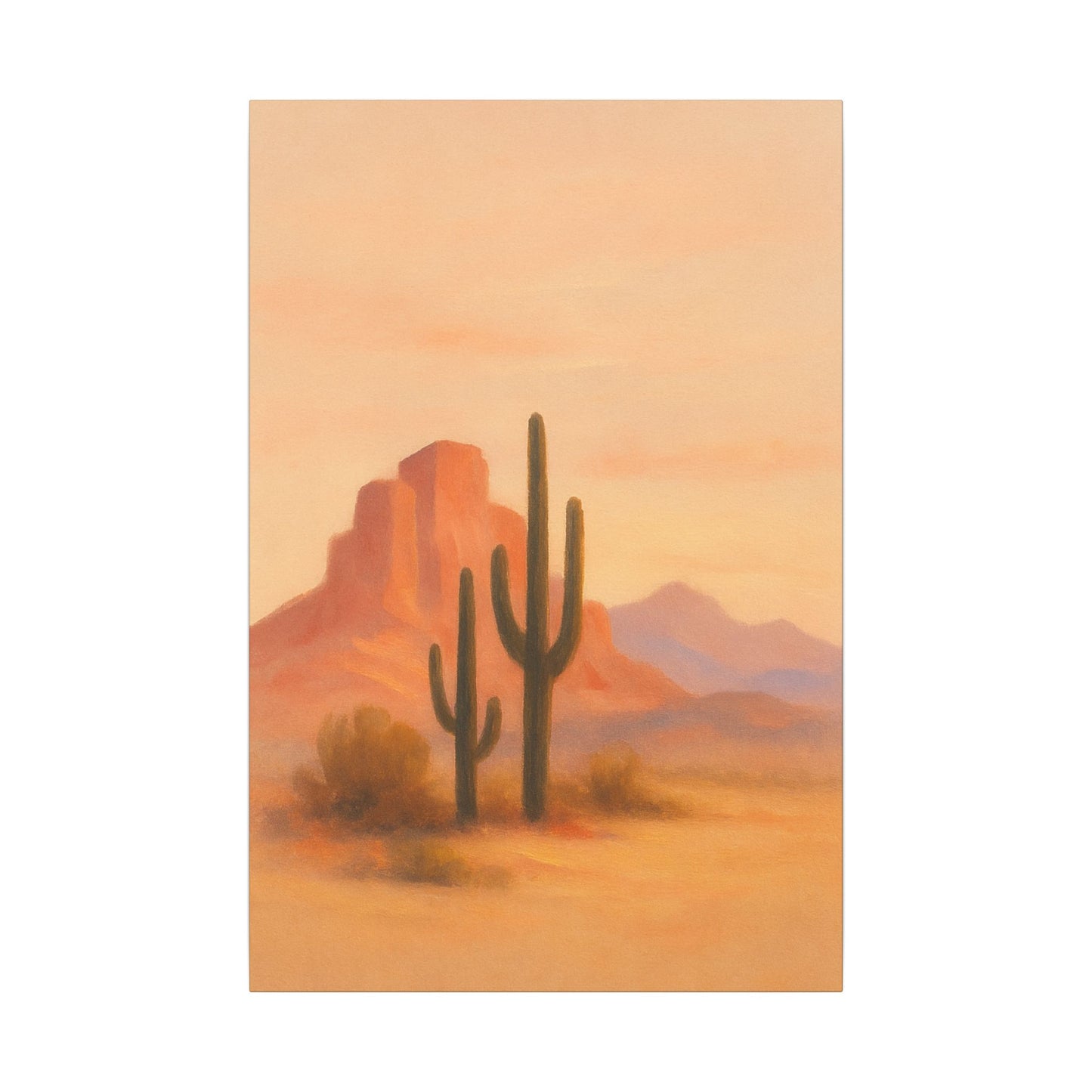 Mellow Arizona Desert Landscape - Vertical Canvas Wall Art