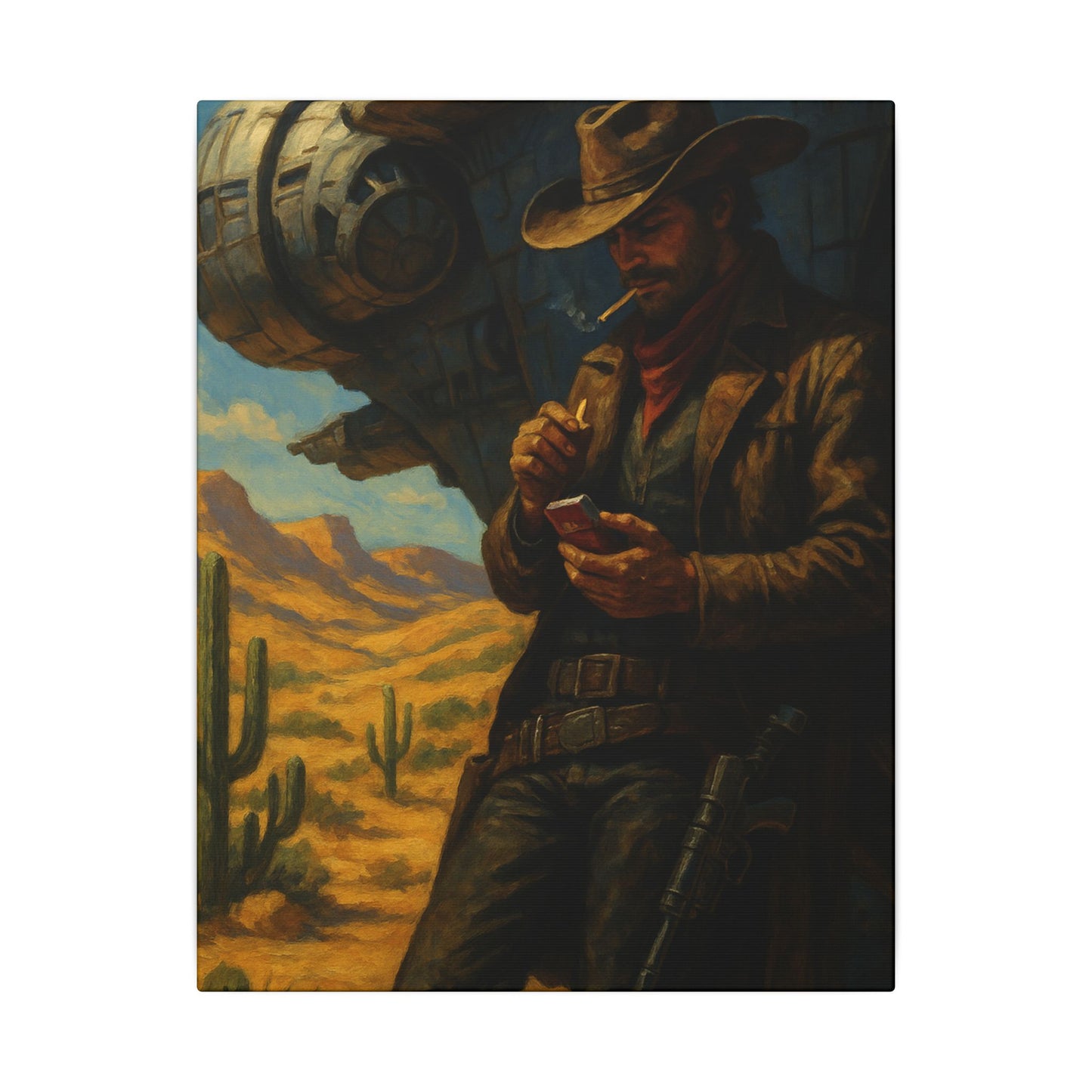 Space Cowboy Taking A Break - Canvas Wall Art
