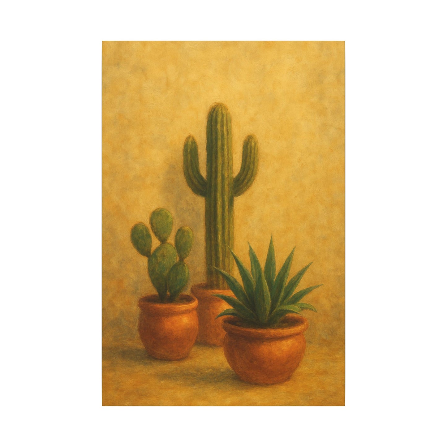 Minimalist Southwestern Potted Plants - Vertical Canvas Print
