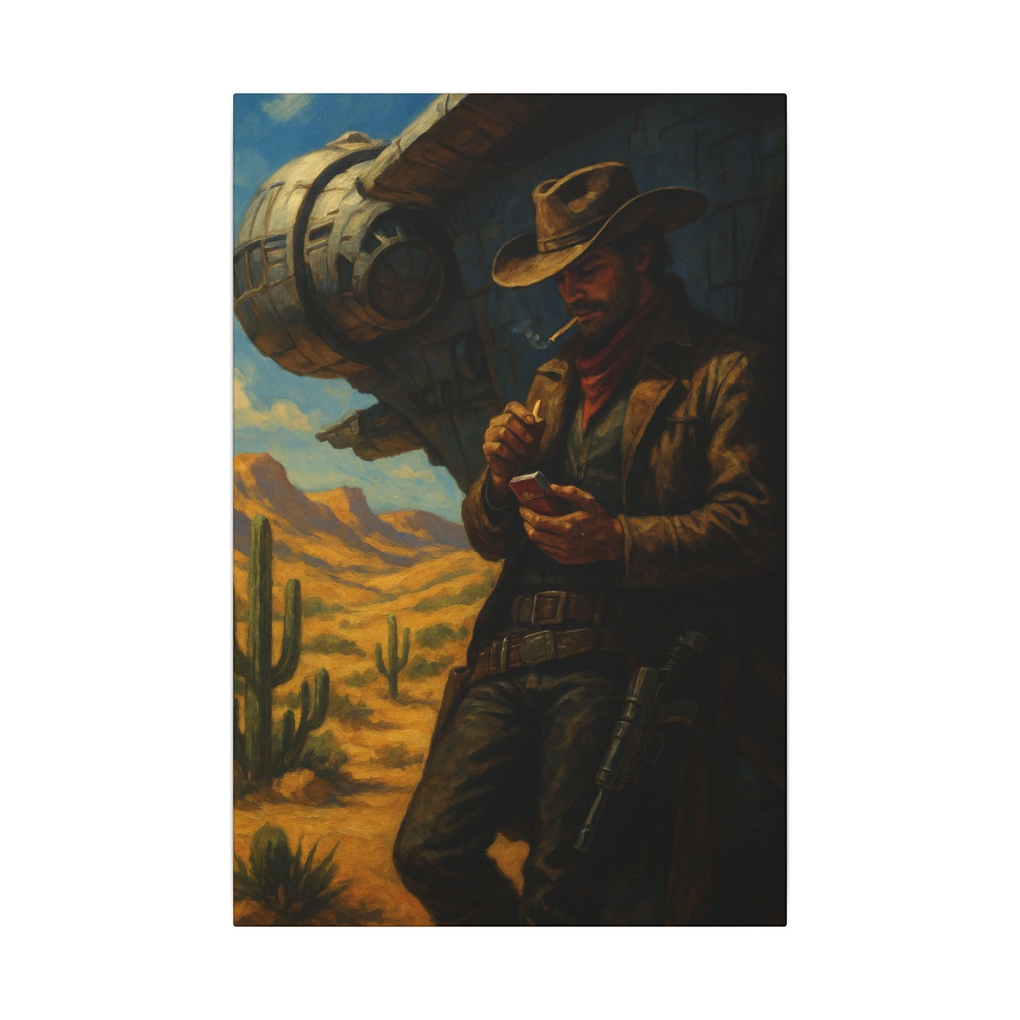 Space Cowboy Taking A Break - Canvas Wall Art