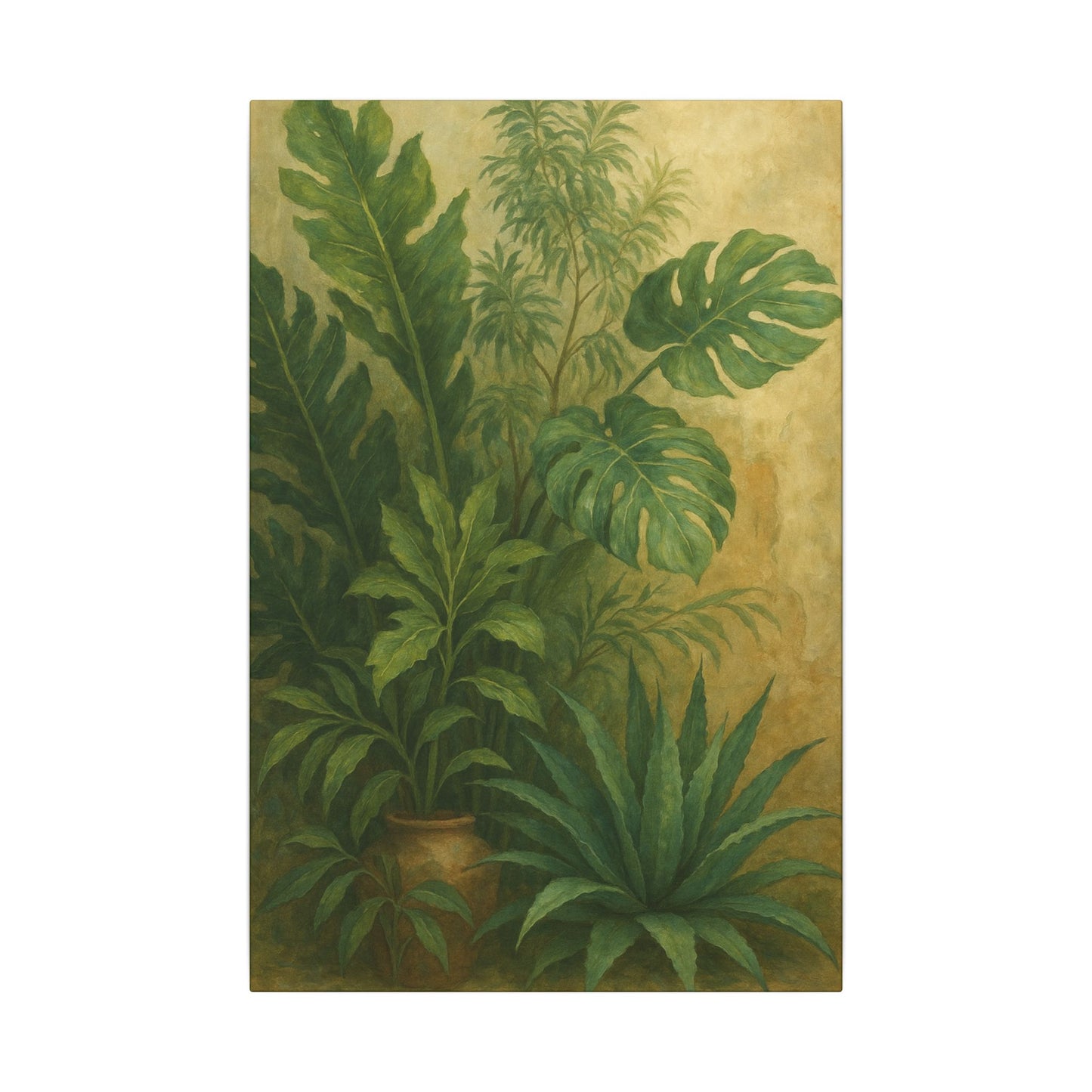 Warm Southwest Botanical Greens - Canvas Wall Art Prints
