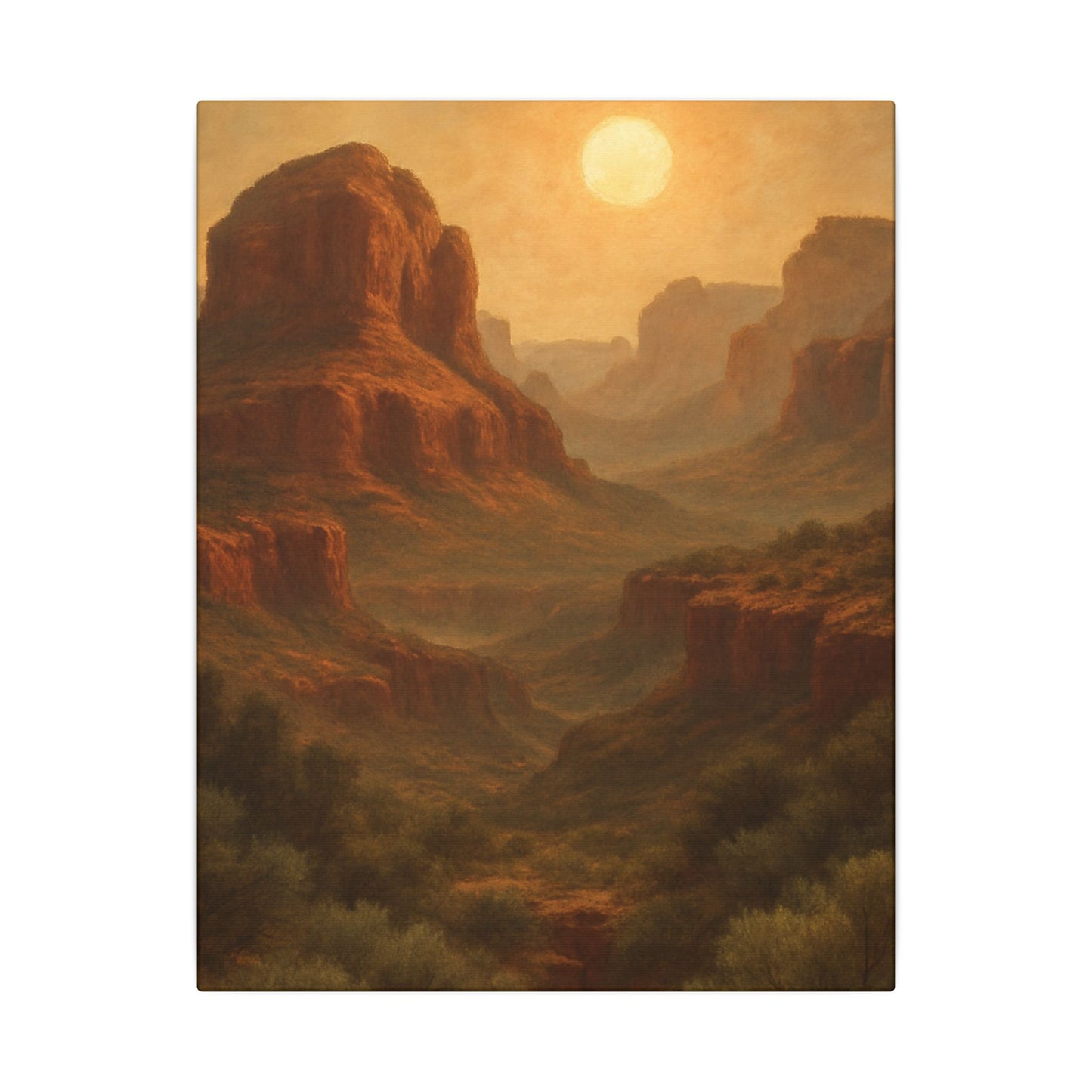 Canvas Print - Red Rock Sedona Wilderness Under Yellow Sun