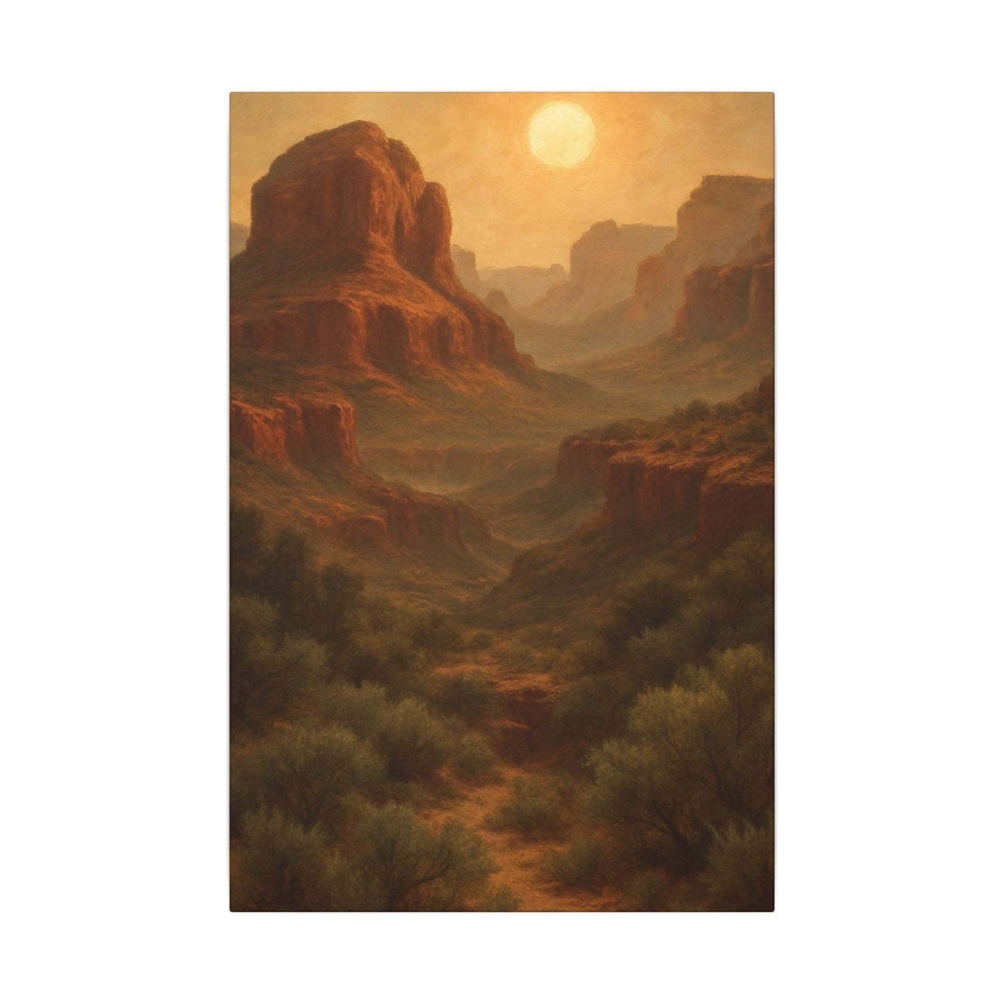 Canvas Print - Red Rock Sedona Wilderness Under Yellow Sun