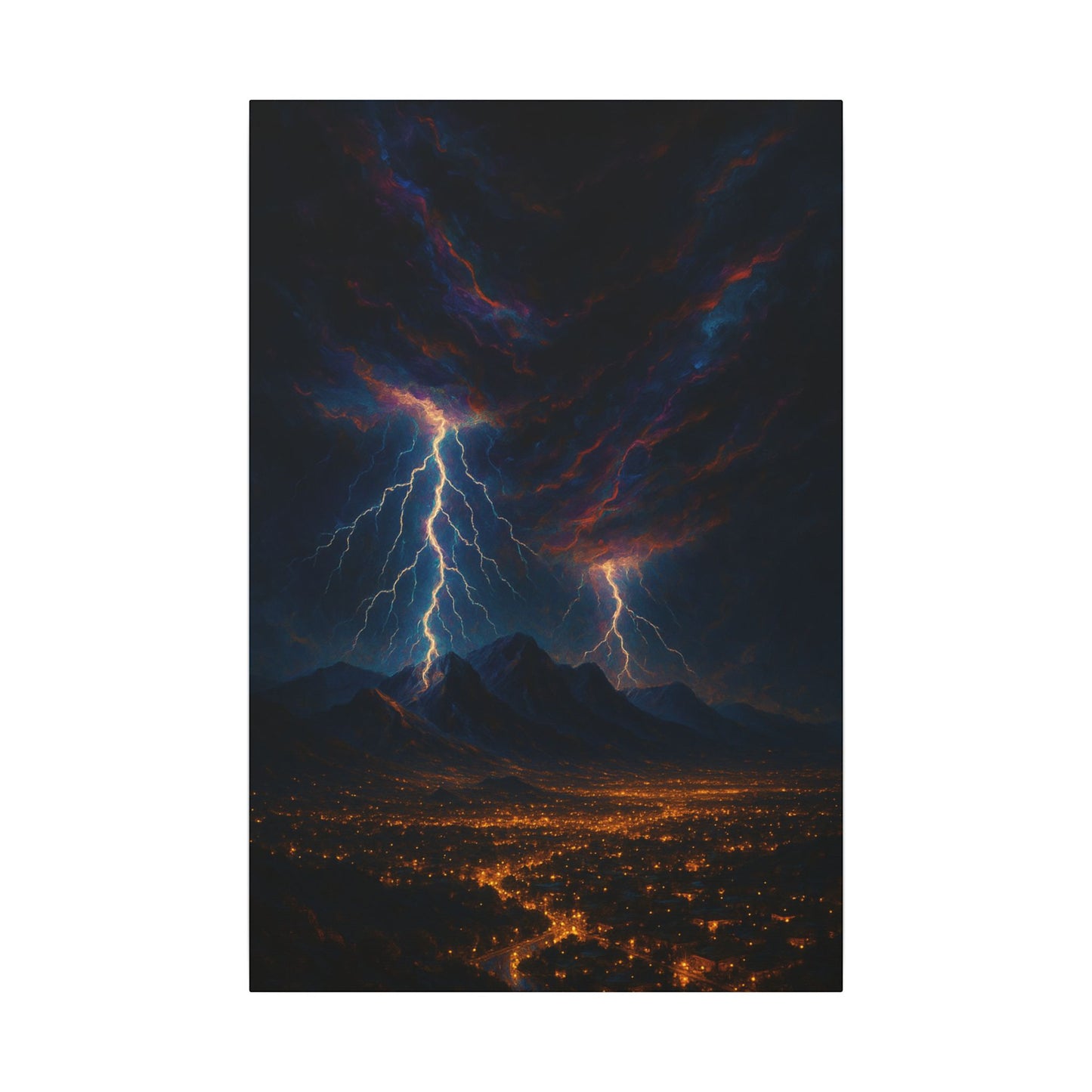 Huachuca Mountains Night Lightning Cityscape
