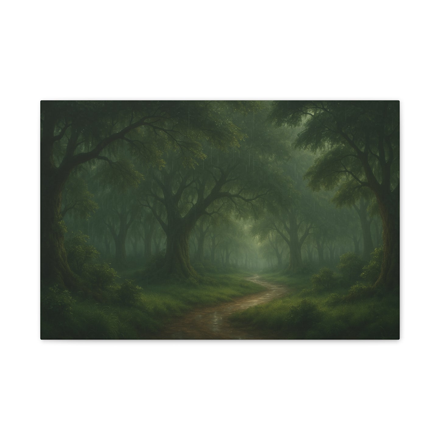 Canvas Wall Art - Tranquil Cozy Green Forest