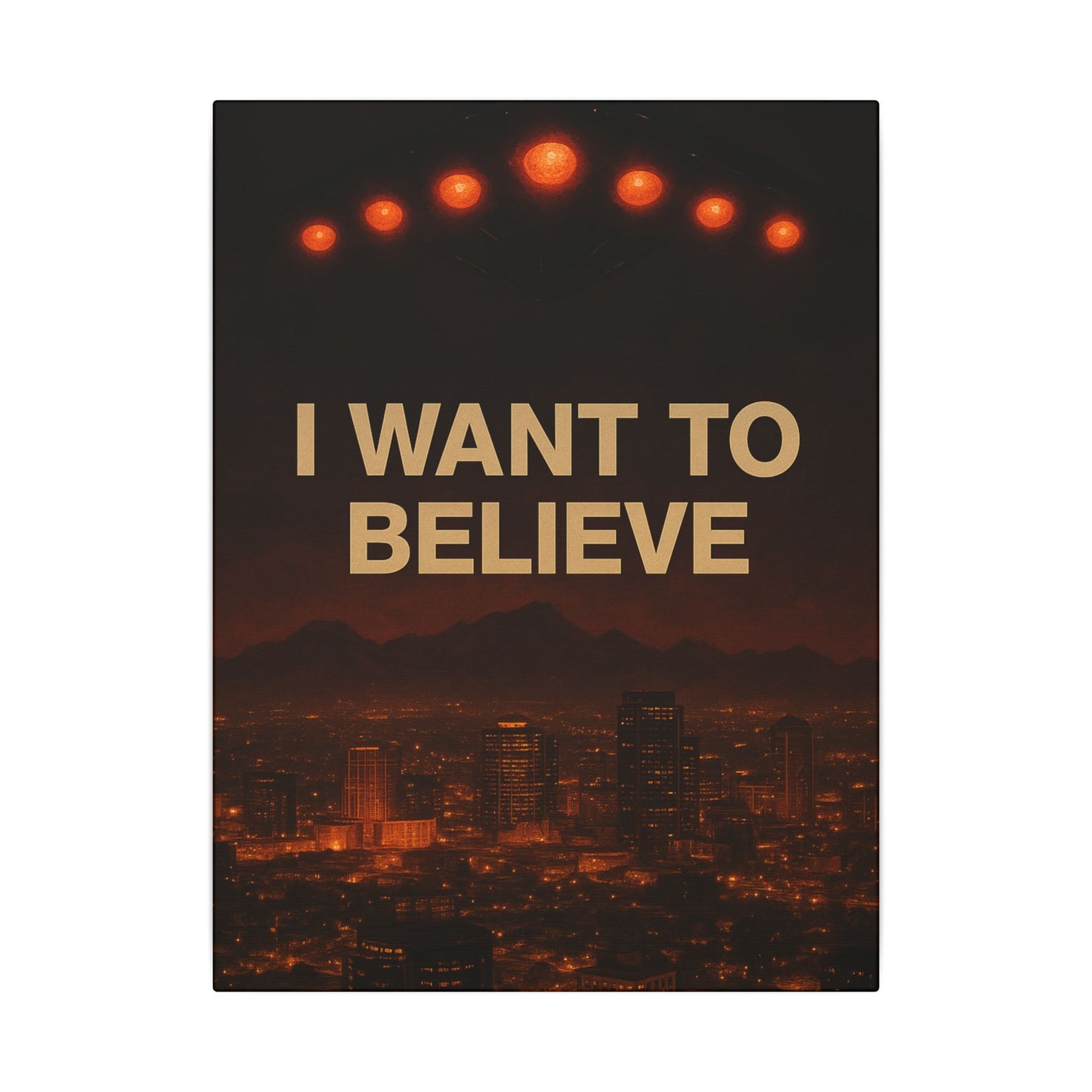 Phoenix Lights UFO - Vertical Canvas Wall Art